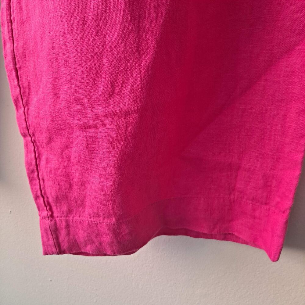 Charter Club Pink Luxury Elastic Waist Wide Leg Linen Pants w Drawstrings - L - Picture 8 of 13